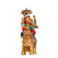 Ganesha on an elephant ambari handcrafted brass idol with stonework - Budhshiv.com