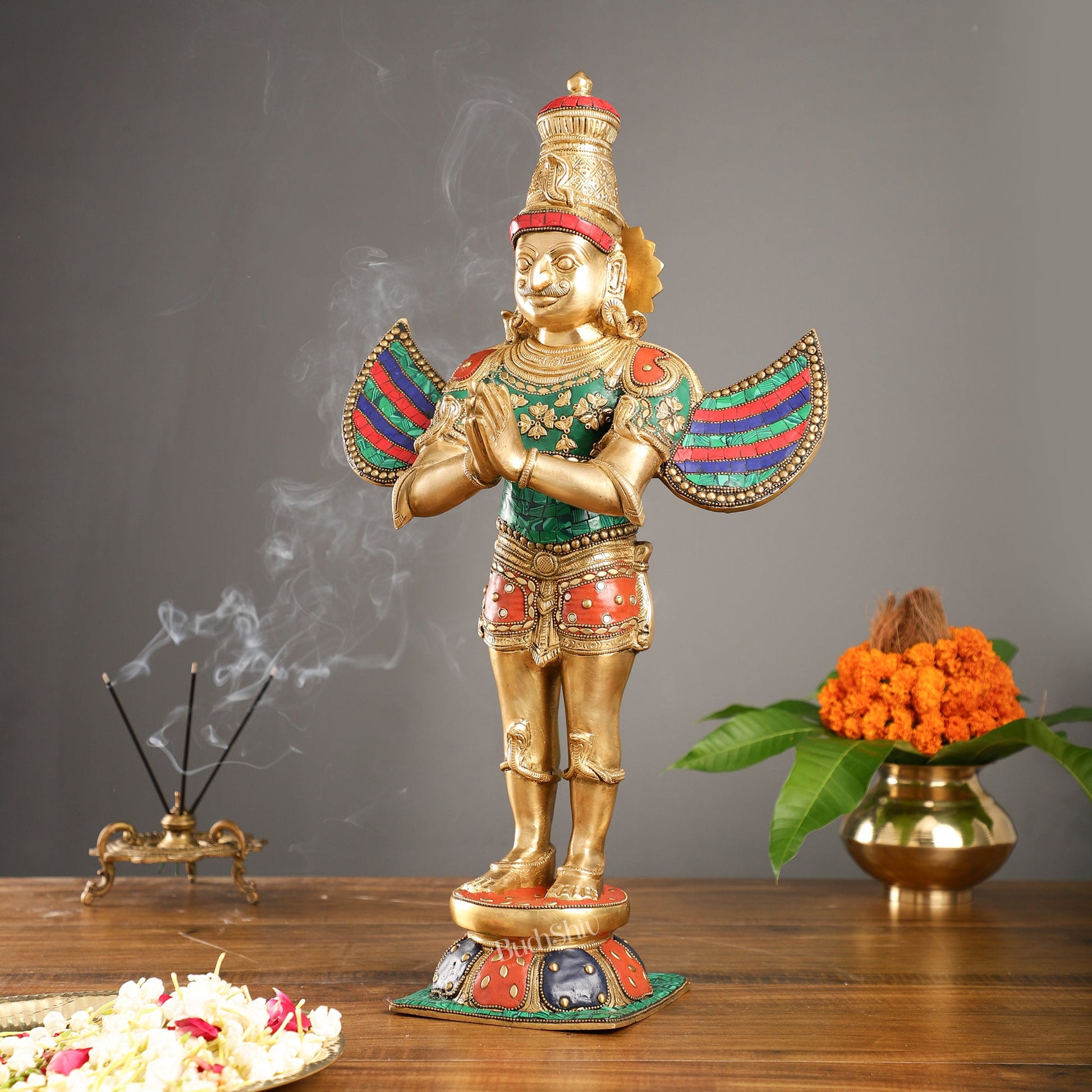 Garuda Standing Brass statue 22 inch | - Budhshiv.com