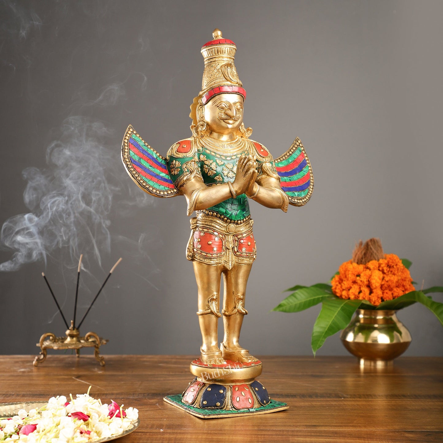 Garuda Standing Brass statue 22 inch | - Budhshiv.com