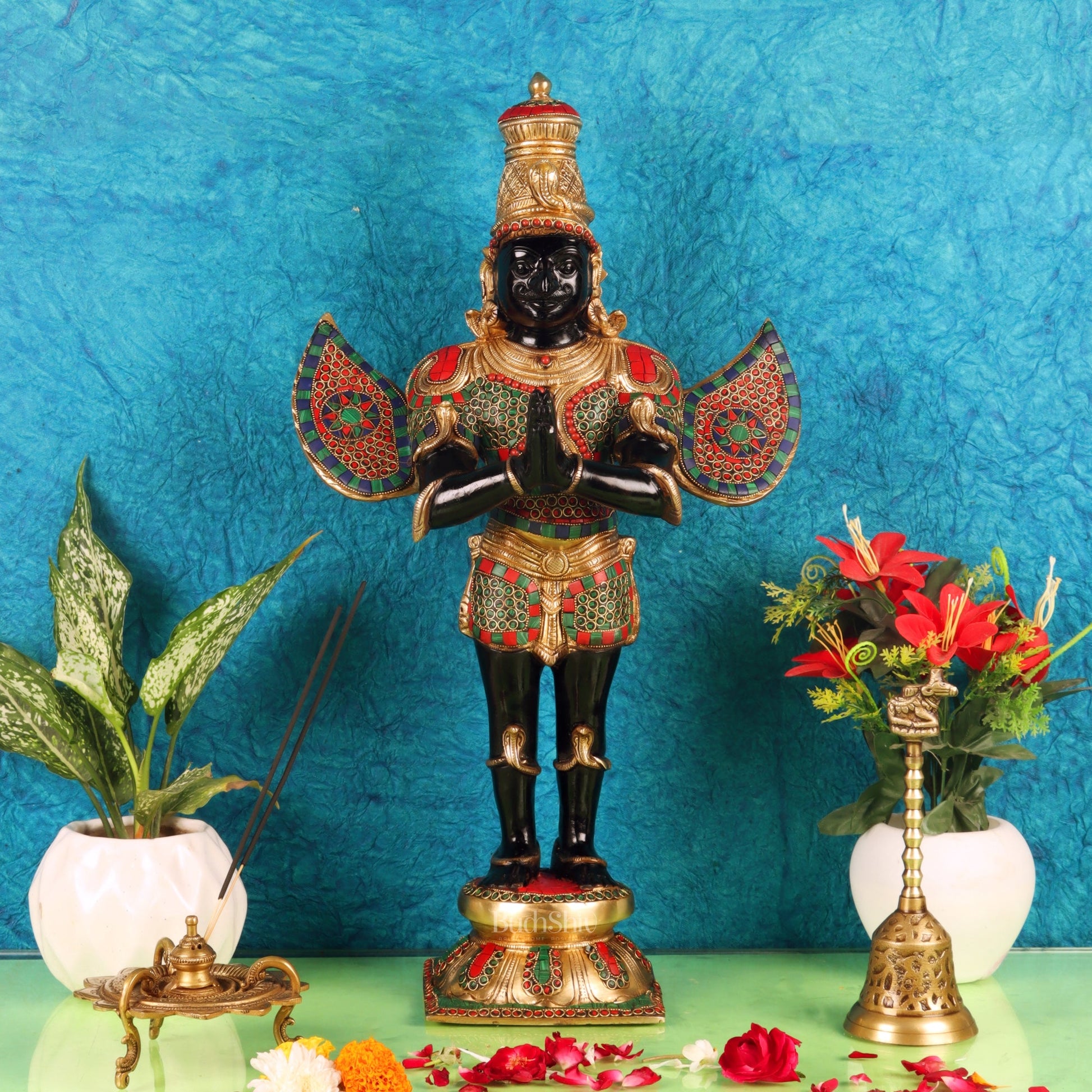 Garuda Standing Brass statue 22 inch | - Budhshiv.com