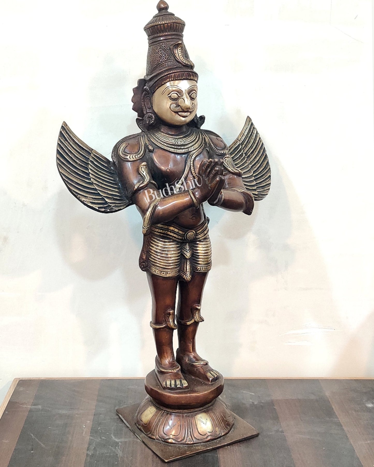 Garuda Standing Brass statue 22 inch - Budhshiv.com