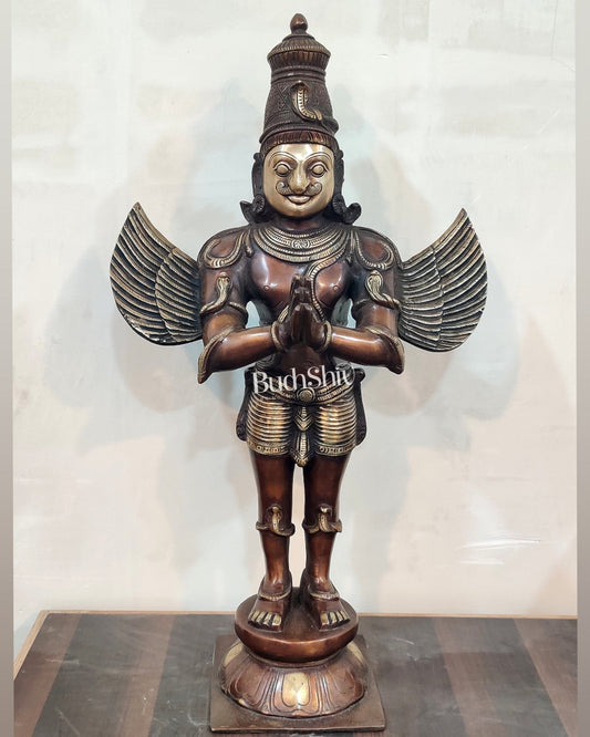 Garuda Standing Brass statue 22 inch - Budhshiv.com