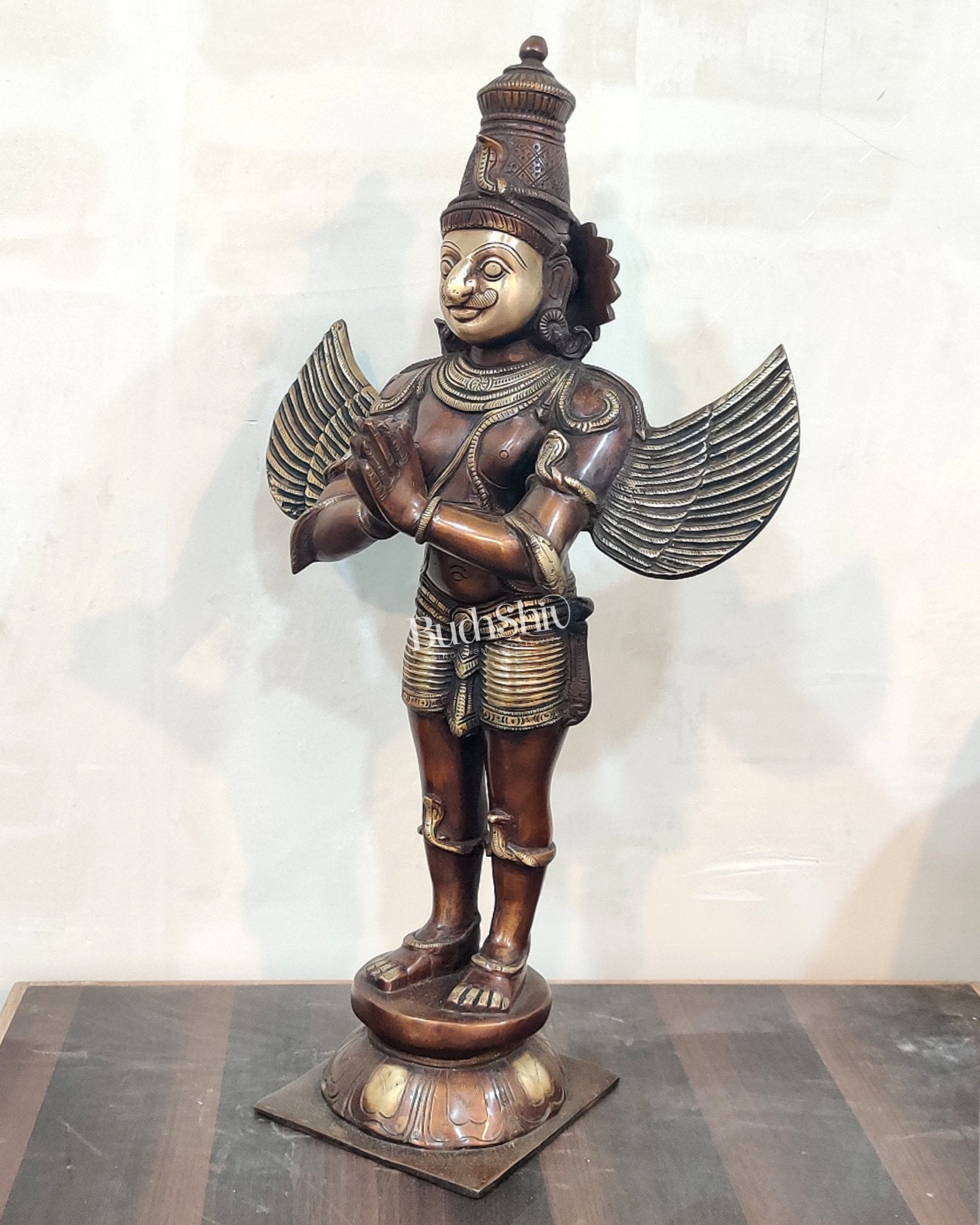 Garuda Standing Brass statue 22 inch - Budhshiv.com