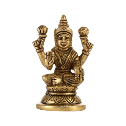 Graceful Brass Lakshmi Idol | Height 3.5 inch - Budhshiv.com