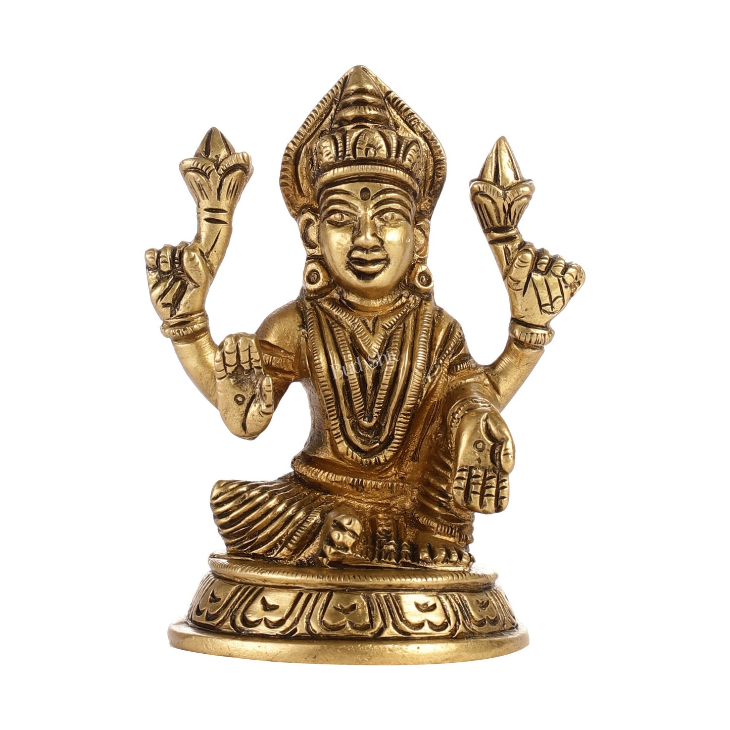 Graceful Brass Lakshmi Idol | Height 4 inch - Budhshiv.com