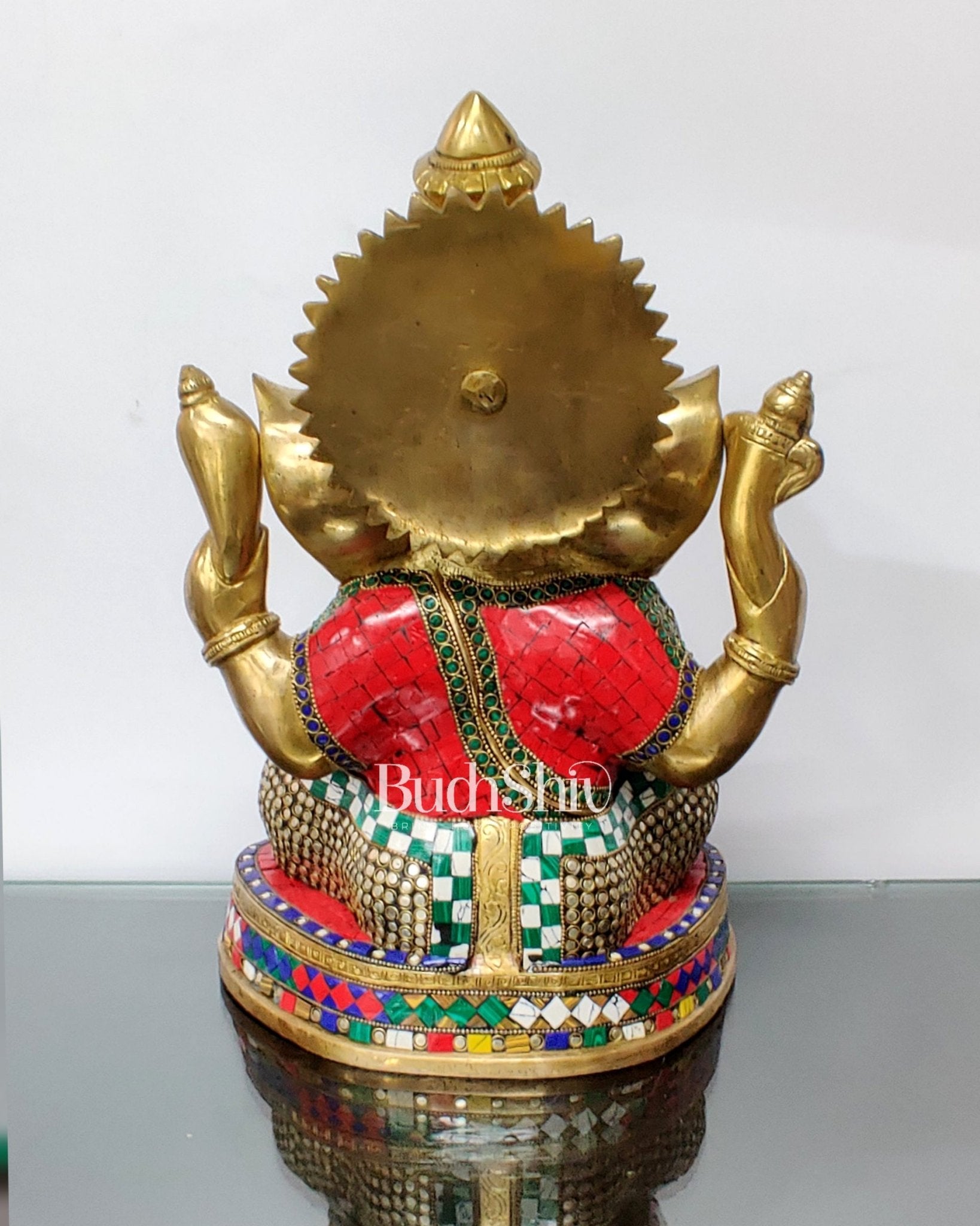 Handcrafted Brass Ganesha Statue 14" - Budhshiv.com