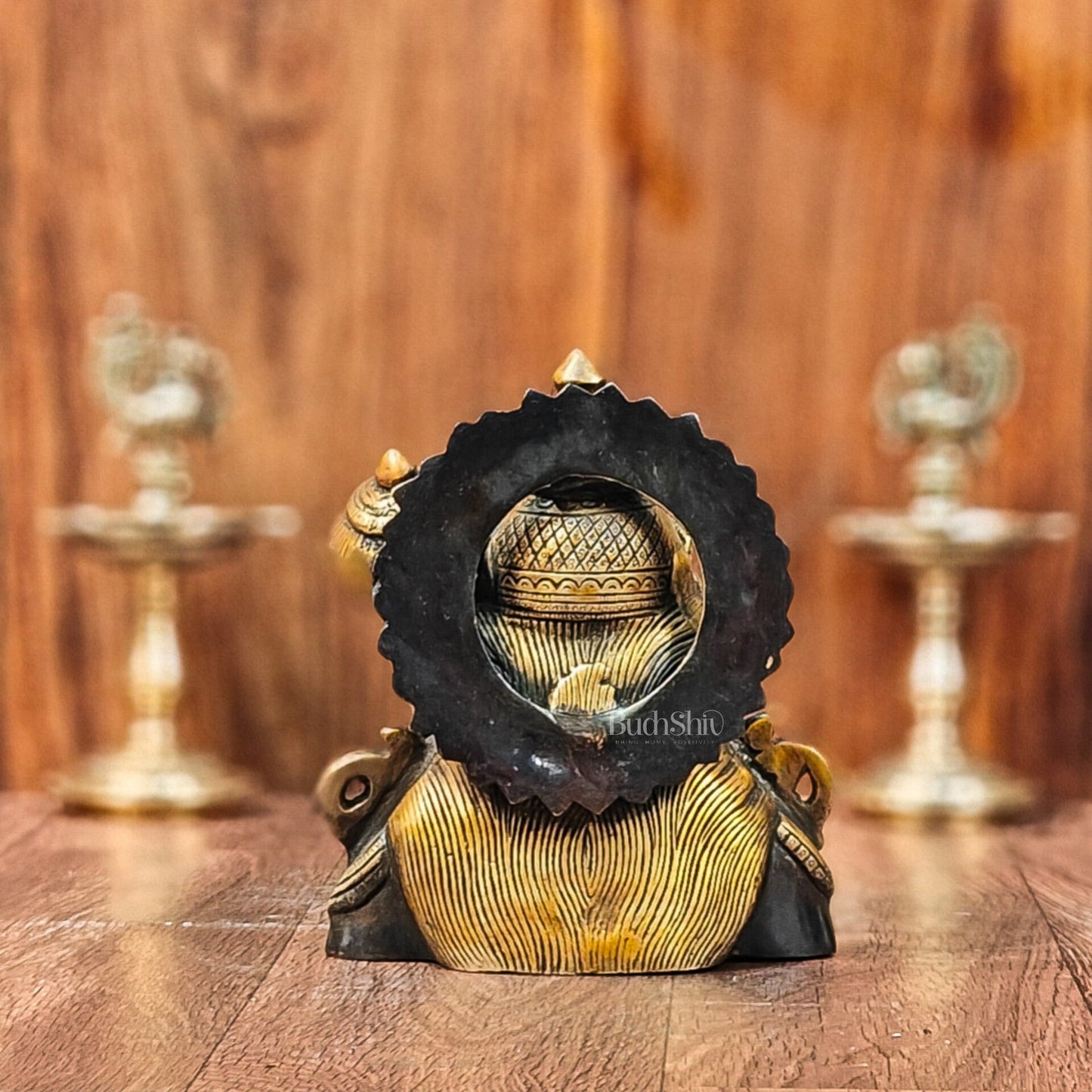 Handcrafted Brass Hanuman Ji Bust | Superfine Quality | 8" Height | Black and Gold - Budhshiv.com