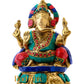 Handcrafted Brass Lord Ganesha Idol with Natural Stones | 6 inch - Budhshiv.com