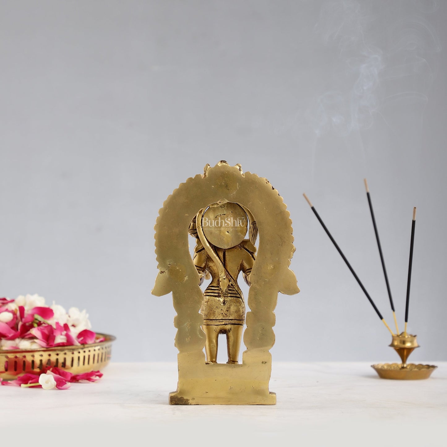 Handcrafted Brass Lord Hanuman Statue | Anjaneya and Vayu Putra | 8.5" Height - Budhshiv.com