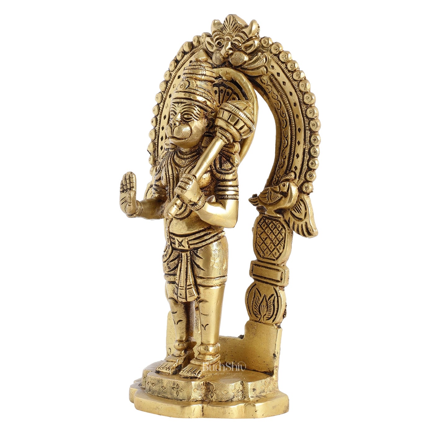 Handcrafted Brass Lord Hanuman Statue | Anjaneya and Vayu Putra | 8.5" Height - Budhshiv.com