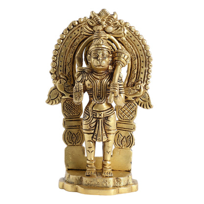 Handcrafted Brass Lord Hanuman Statue | Anjaneya and Vayu Putra | 8.5" Height - Budhshiv.com