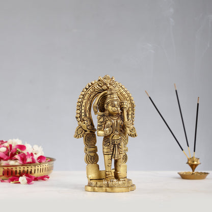 Handcrafted Brass Lord Hanuman Statue | Anjaneya and Vayu Putra | 8.5" Height - Budhshiv.com