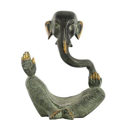 Handcrafted Brass Lord modern abstract Ganesha Idol - 8.5 " - Budhshiv.com