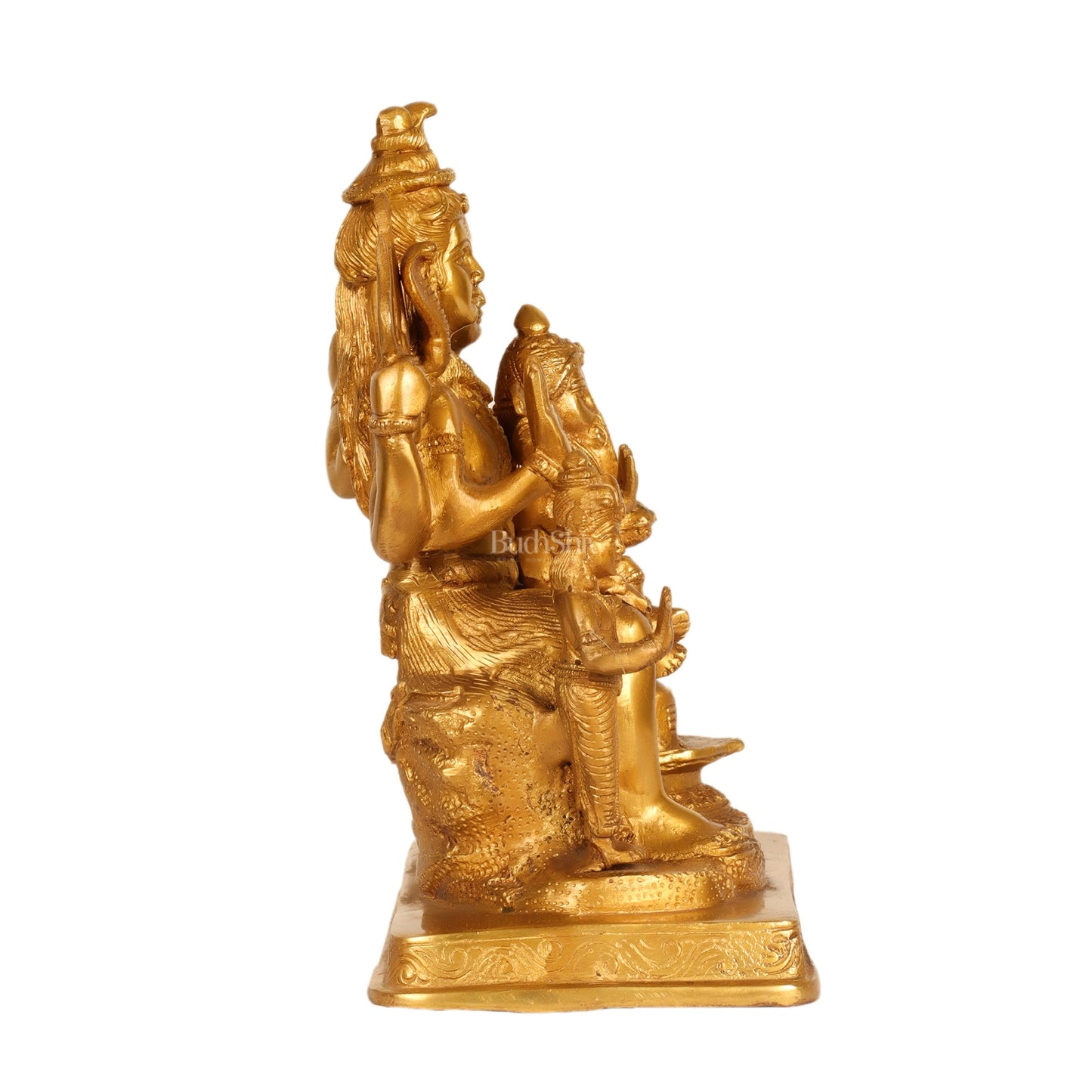 Handcrafted Brass Lord Shiva Parivaar Idol 10" - Budhshiv.com