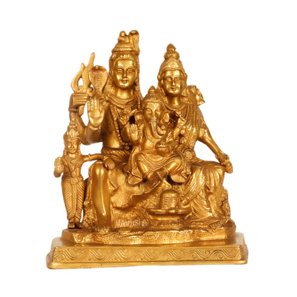Handcrafted Brass Lord Shiva Parivaar Idol 10" - Budhshiv.com