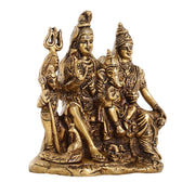 Handcrafted Brass Lord Shiva Parivaar Idol 6" - Budhshiv.com