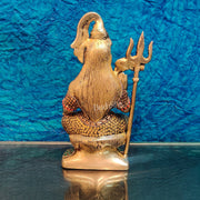 Handcrafted Brass Lord Shiva Statue in Aashirwaad Mudra with Lota | Divine Stonework 8.5"" - Budhshiv.com