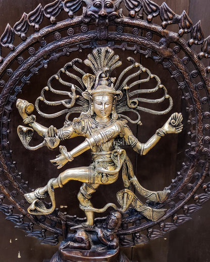 Handcrafted Brass Nataraja Statue | 28" Height - Budhshiv.com