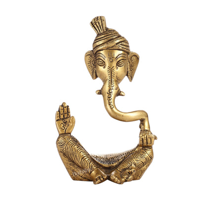 Handcrafted Brass Pagadi Ganesha Idol | 7 inch - Budhshiv.com