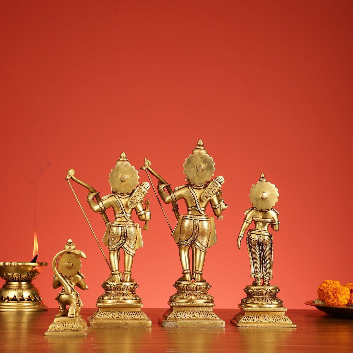 Handcrafted Brass Ram Darbar Idols 11 inch - Budhshiv.com