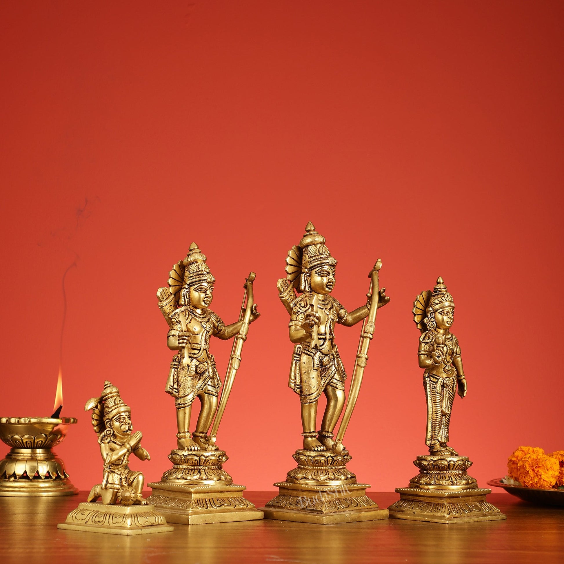 Handcrafted Brass Ram Darbar Idols 11 inch - Budhshiv.com