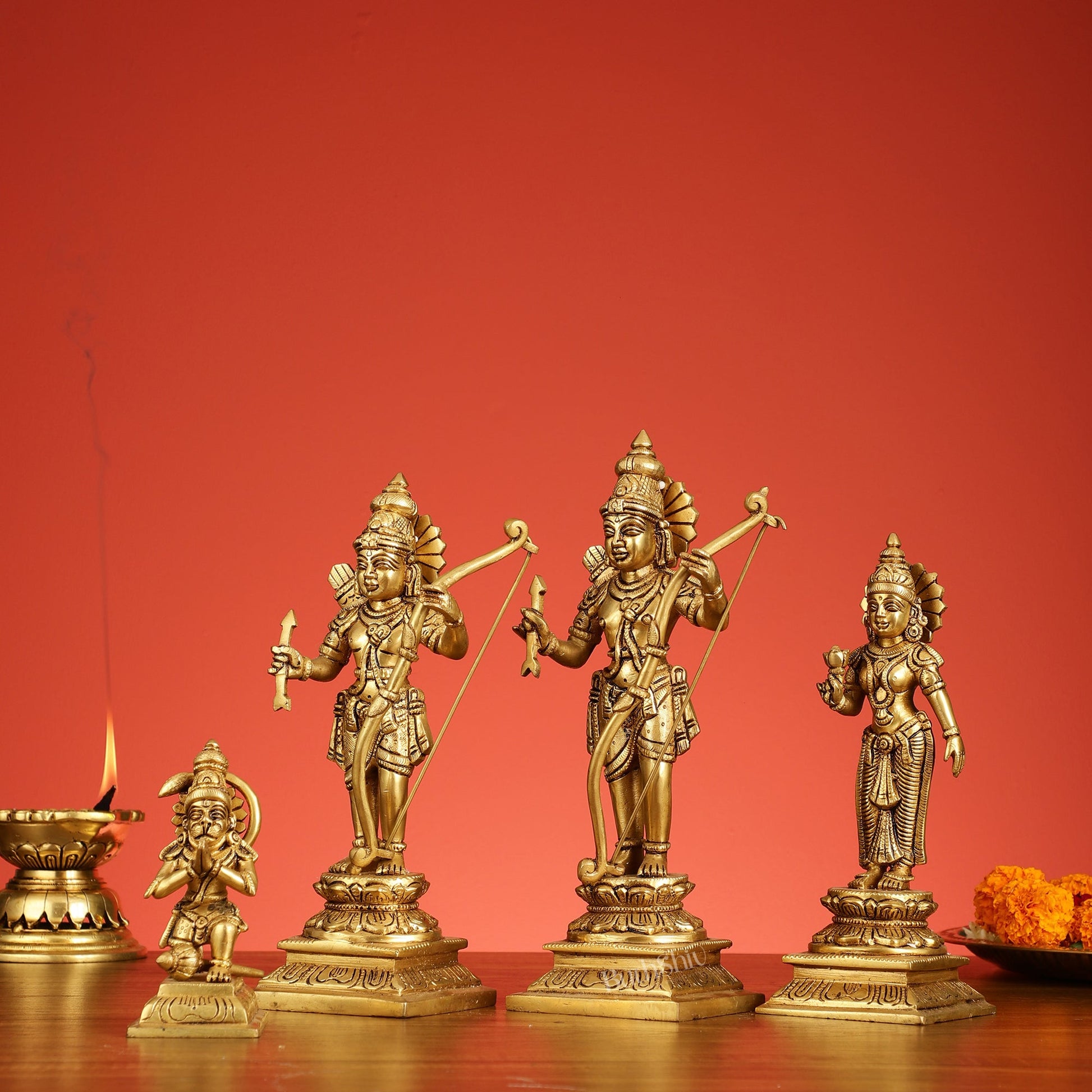 Handcrafted Brass Ram Darbar Idols 11 inch - Budhshiv.com