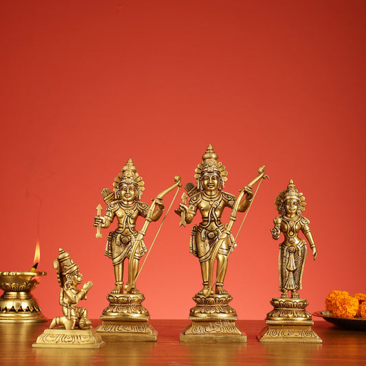 Handcrafted Brass Ram Darbar Idols 11 inch - Budhshiv.com
