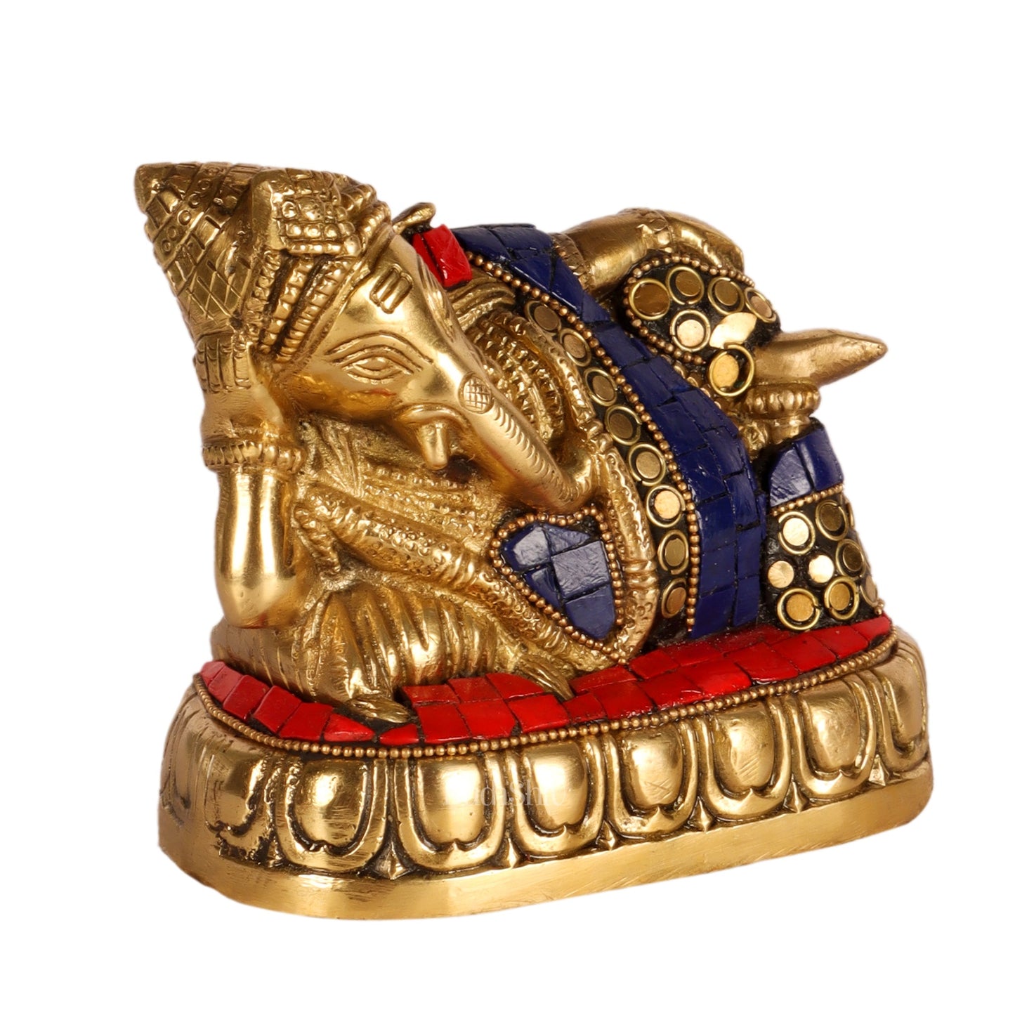 Handcrafted Brass Resting Ganesha Statue - Perfect Gift and Collectible - Budhshiv.com