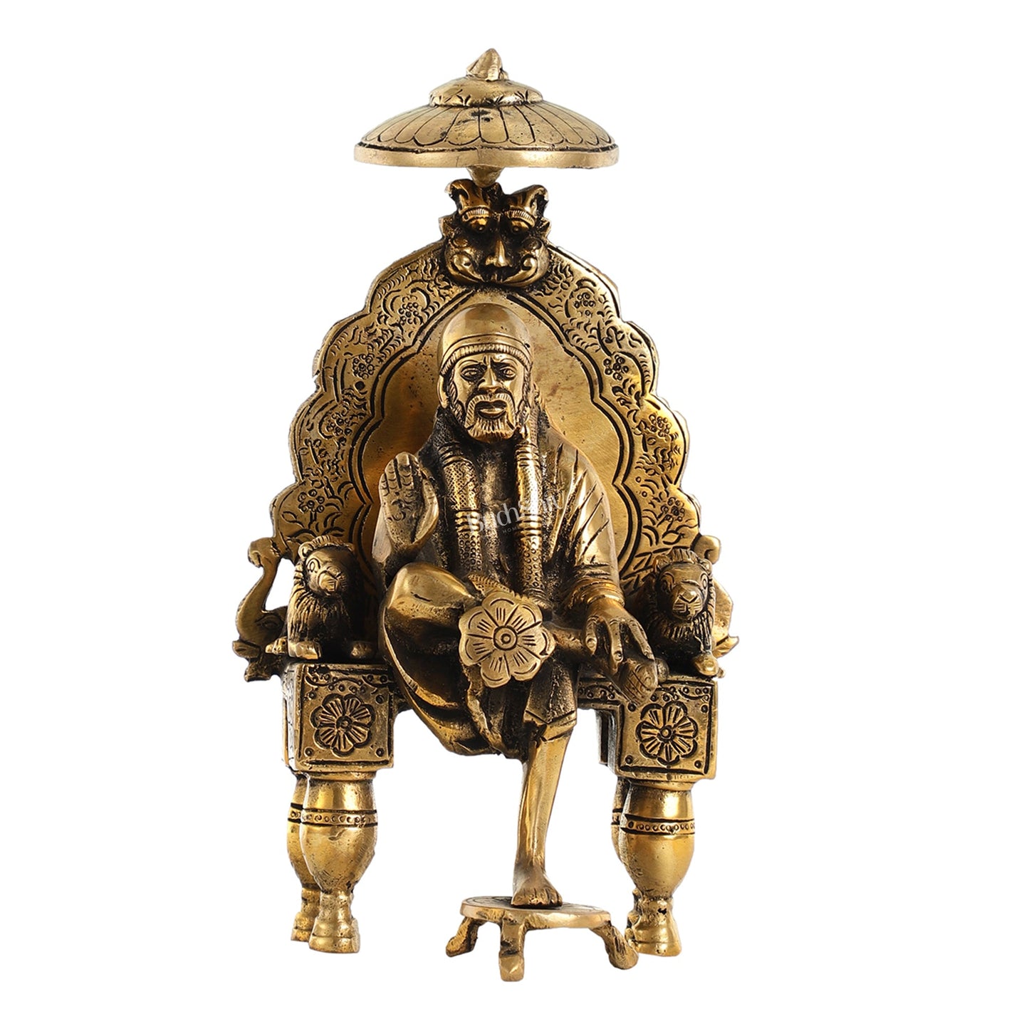 Handcrafted Brass Sai Baba Statue - 9 Inch - Budhshiv.com