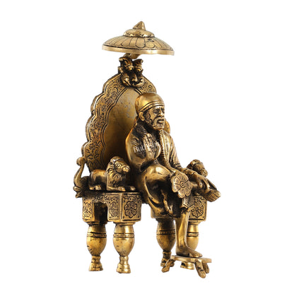 Handcrafted Brass Sai Baba Statue - 9 Inch - Budhshiv.com