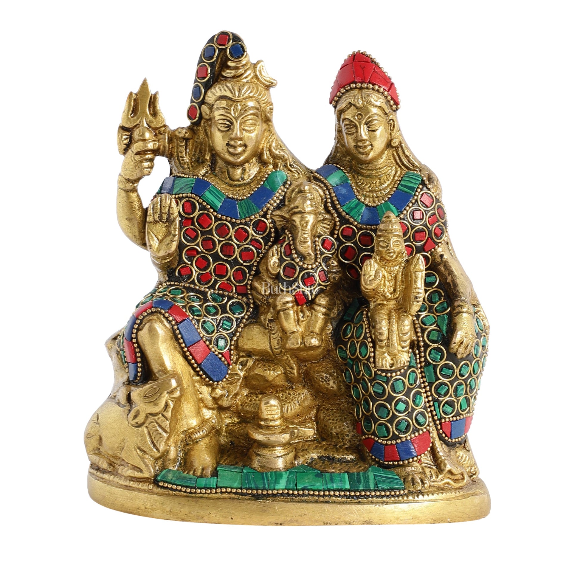 Handcrafted Brass Shiva Parivar Statue - Budhshiv.com