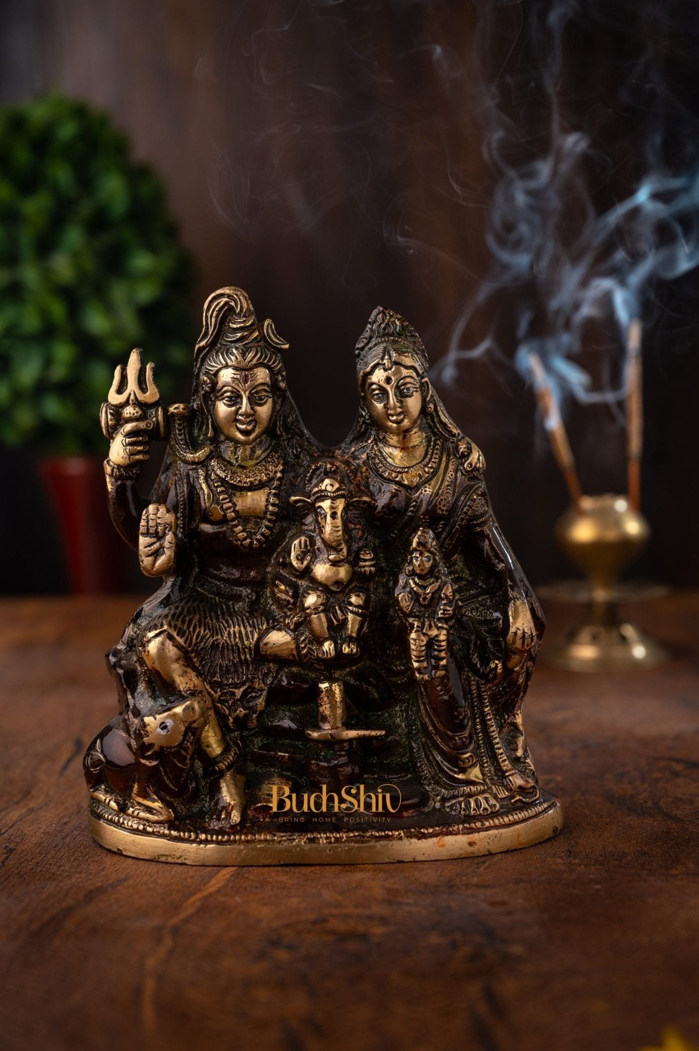 Handcrafted Brass Shiva Parivar Statue - Budhshiv.com