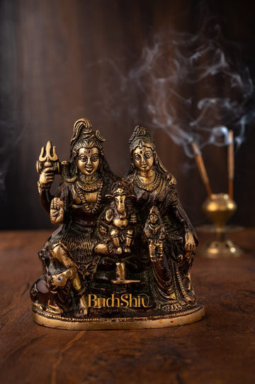 Handcrafted Brass Shiva Parivar Statue - Budhshiv.com