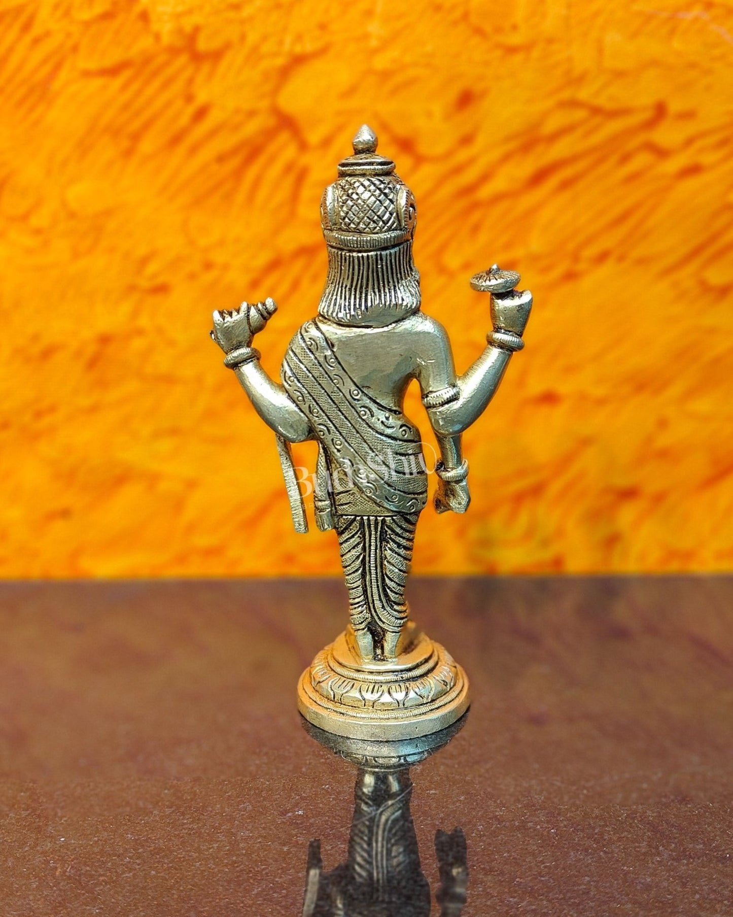 Handcrafted Brass Statue of Lord Dhanvantari, the God of Ayurveda | Fine Craftsmanship 6.5" - Budhshiv.com