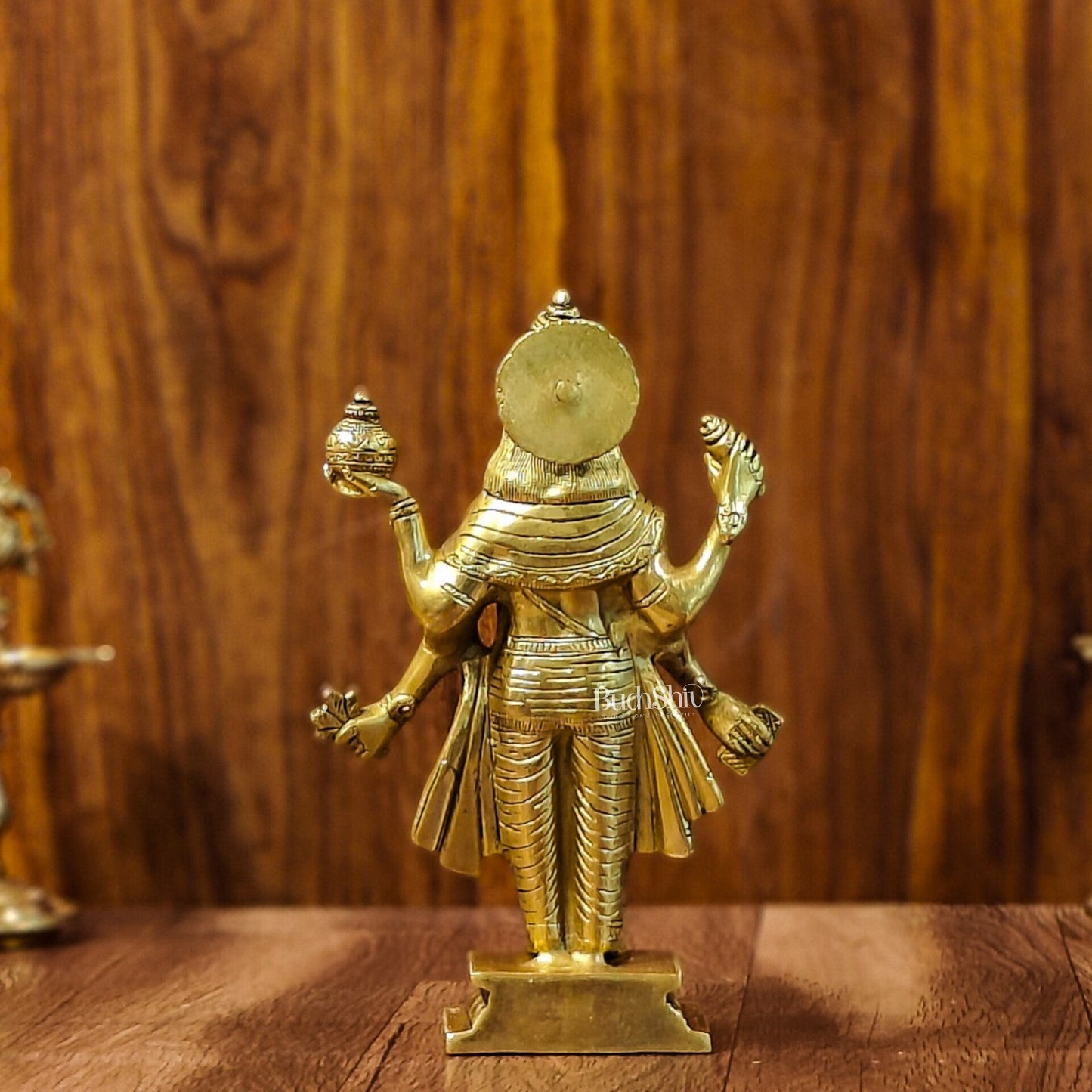 Handcrafted Brass Statue of Lord Dhanvantari, the God of Ayurveda | Fine Craftsmanship10" - Budhshiv.com