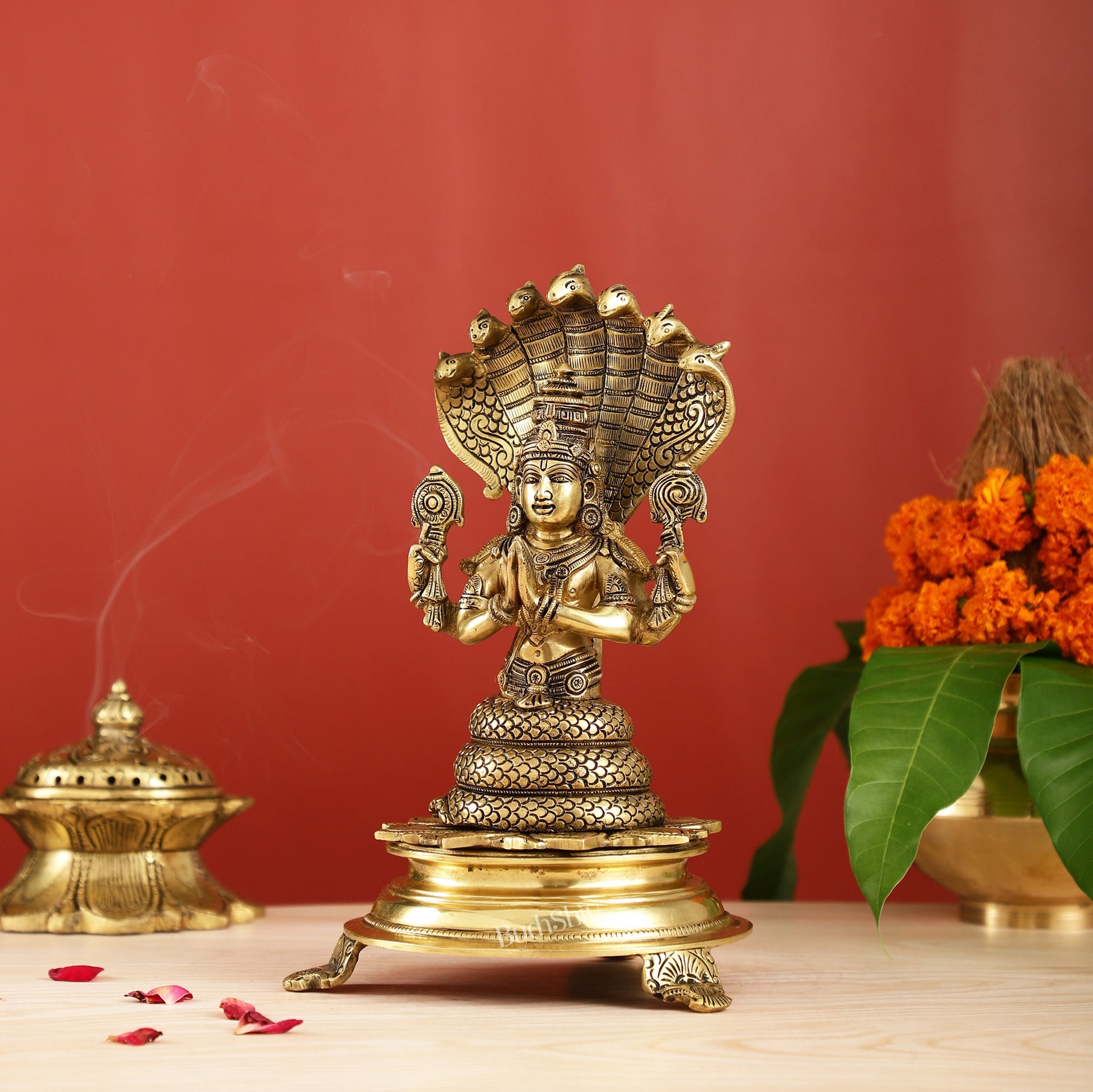 Handcrafted Brass Statue of Lord Patanjali, the Father of Yoga | 8" - Budhshiv.com