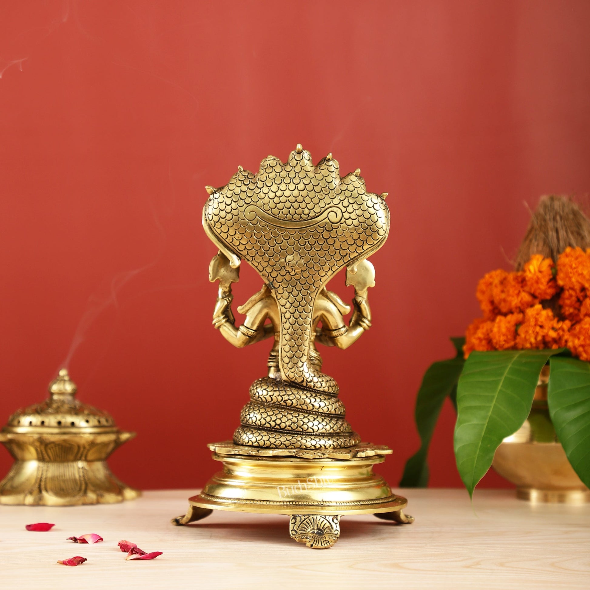 Handcrafted Brass Statue of Lord Patanjali, the Father of Yoga | 8" - Budhshiv.com