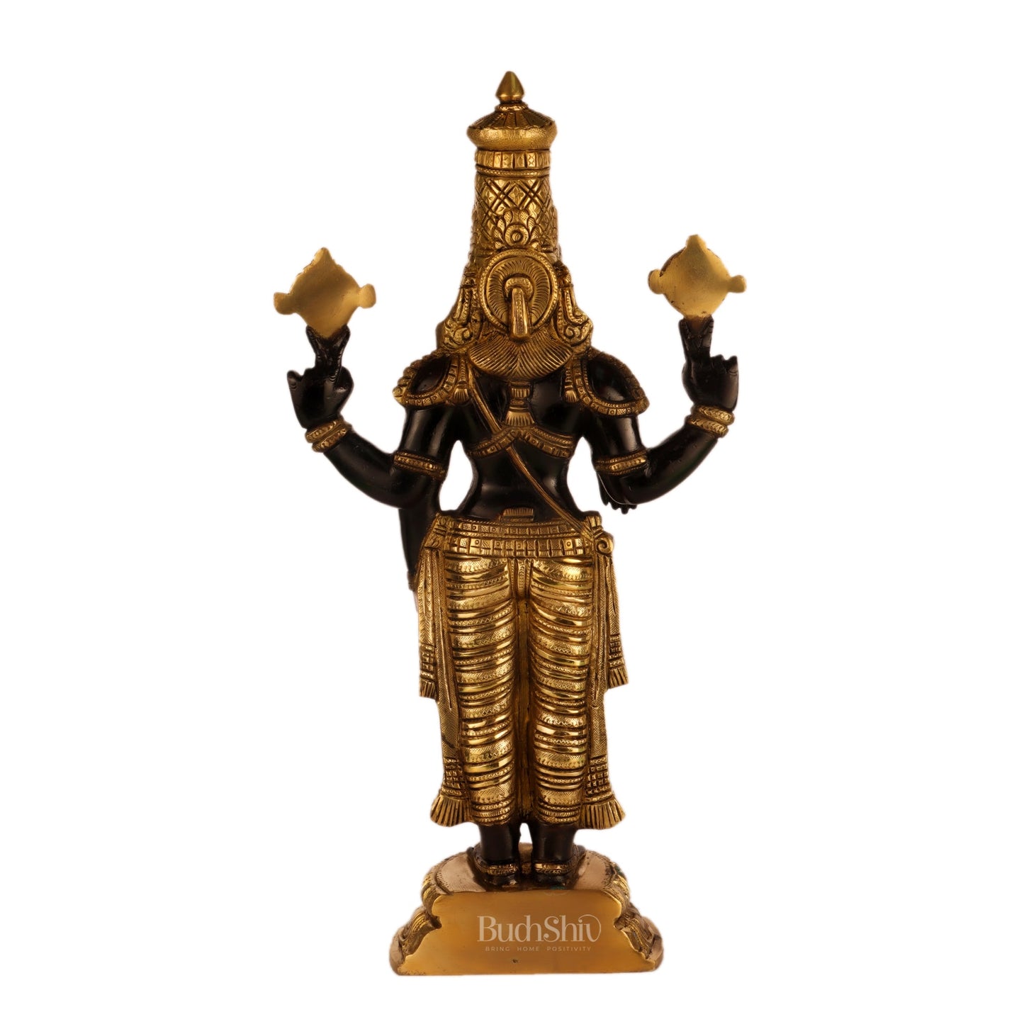 Handcrafted Brass Tirupati Balaji Statue | Lord Venkateshwara Swamy | 18 inch - Budhshiv.com