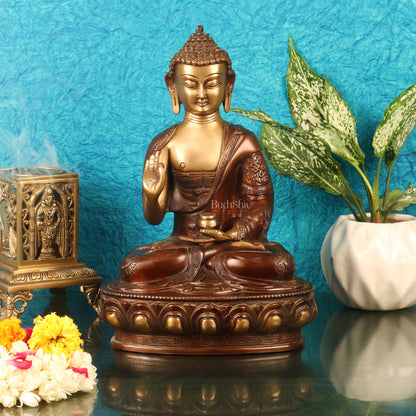 Handcrafted Buddha Statue in Vitarka Mudra | 12 inches Height - Budhshiv.com