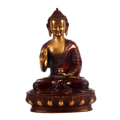 Handcrafted Buddha Statue in Vitarka Mudra | 12 inches Height - Budhshiv.com