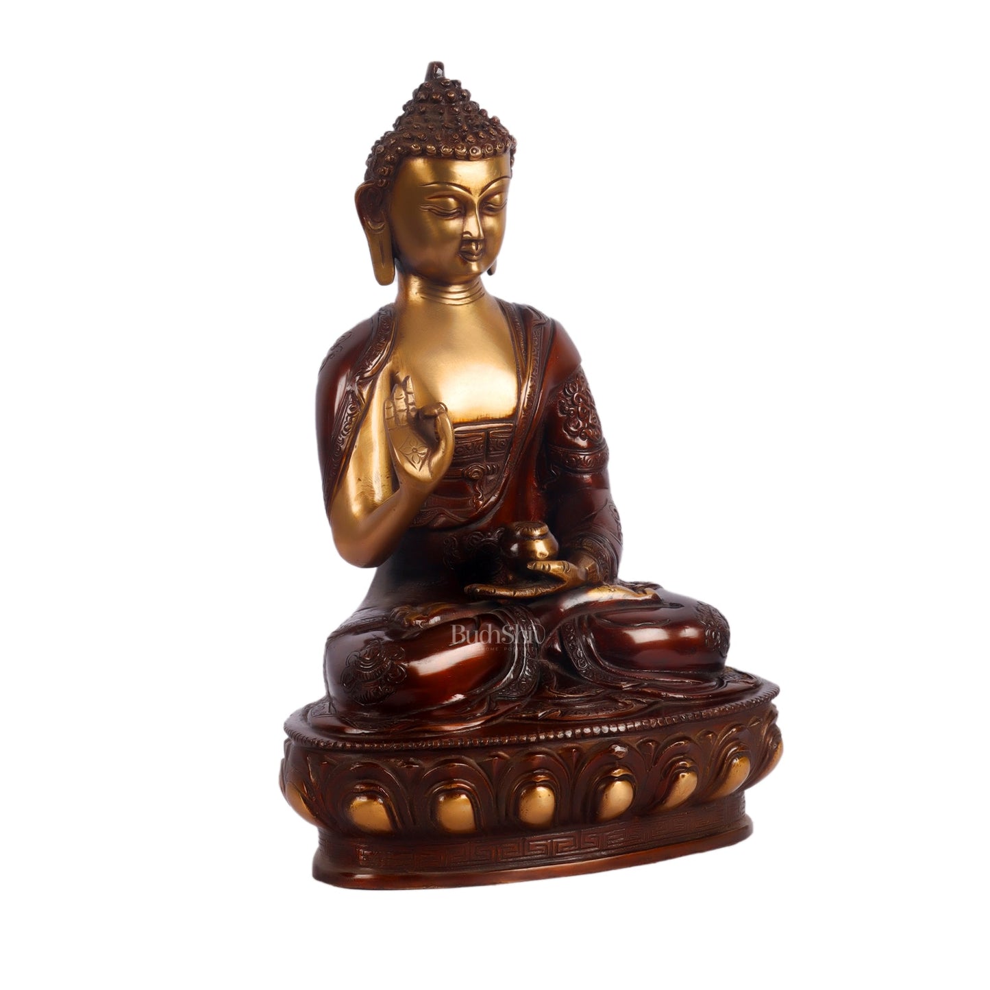 Handcrafted Buddha Statue in Vitarka Mudra | 12 inches Height - Budhshiv.com