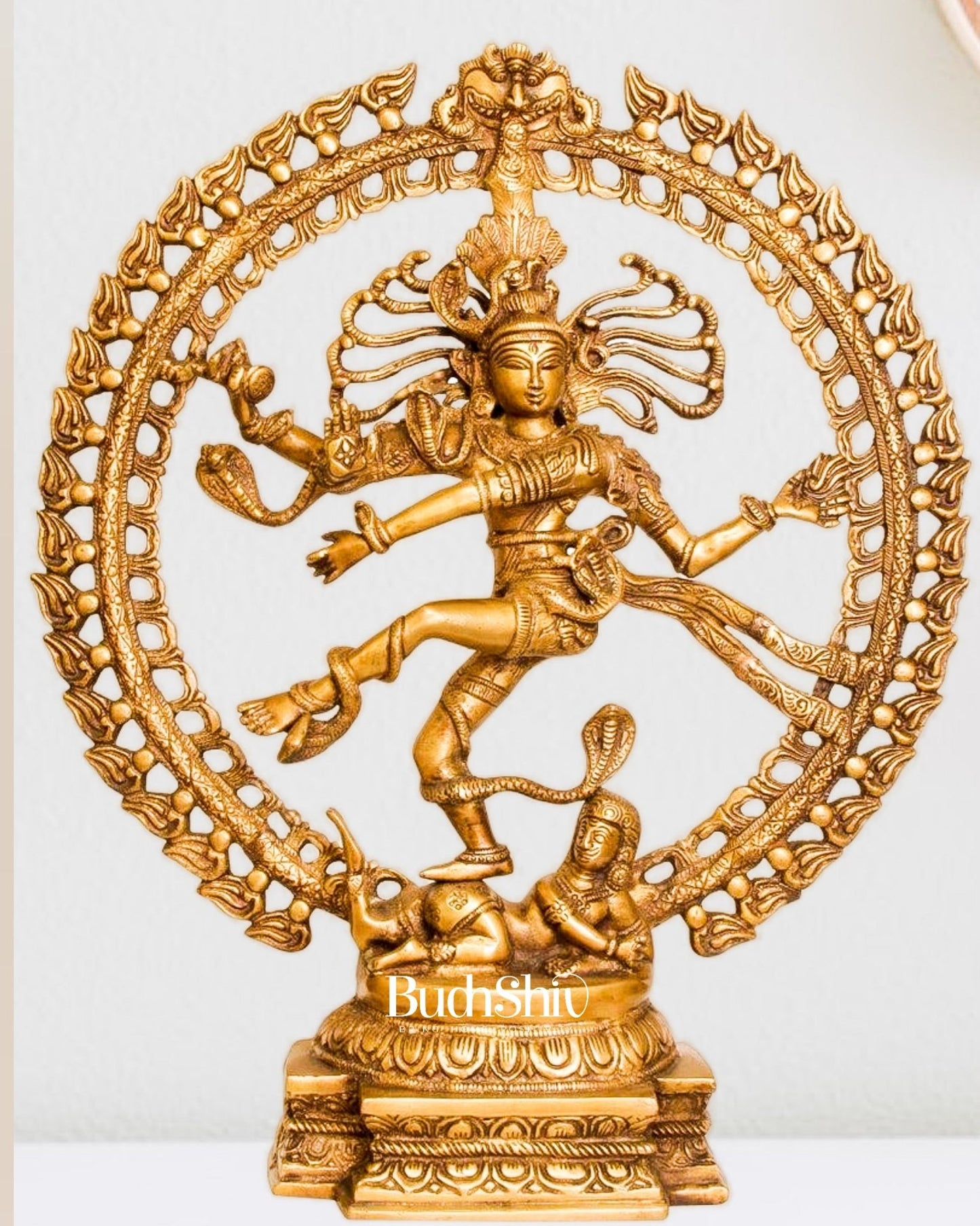 Handcrafted Fine Brass Nataraja Statue - 20.5" Height - Budhshiv.com
