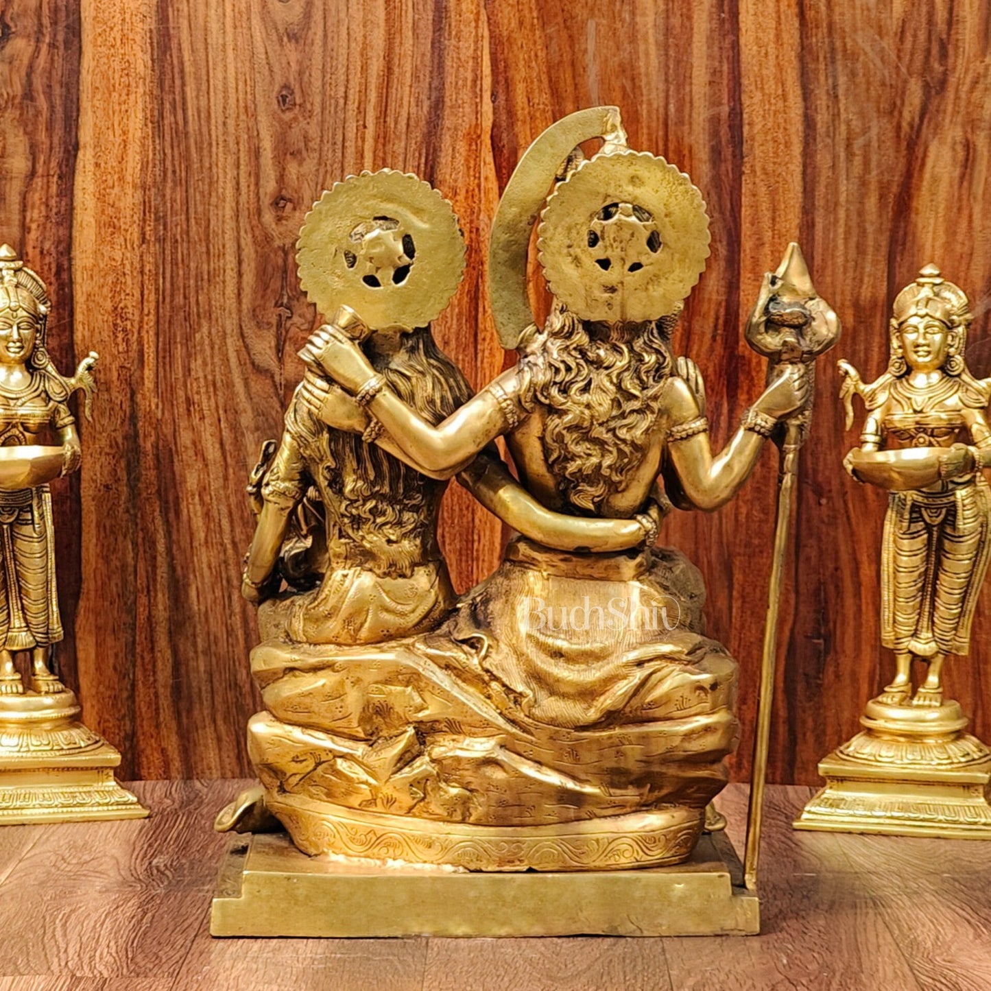 Handcrafted Lord Shiva Family Statue - Superfine Brass | 18" Height - Budhshiv.com