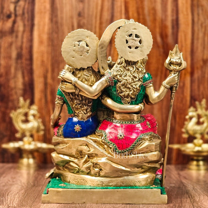 Handcrafted Lord Shiva Family Statue - Superfine Brass | 18" Height - Budhshiv.com