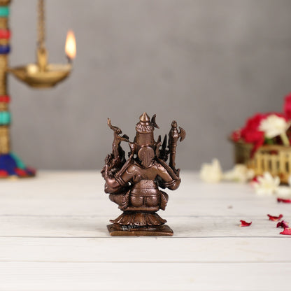 Handcrafted Pure Copper Lord Shiva and Goddess Parvati Idol | Height 3 inch | BudhShiv Brass Handicrafts - Budhshiv.com