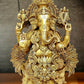 Handcrafted Superfine Brass Kamalasana Ganesha Sculpture 21" - Budhshiv.com
