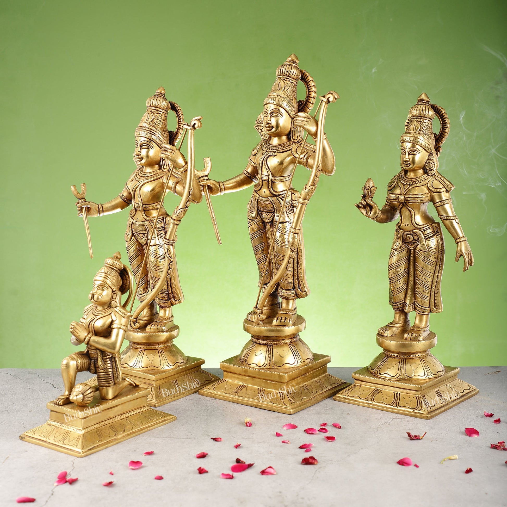 Handcrafted Superfine Brass Shri Ram Darbar - Divine Statues - Budhshiv.com