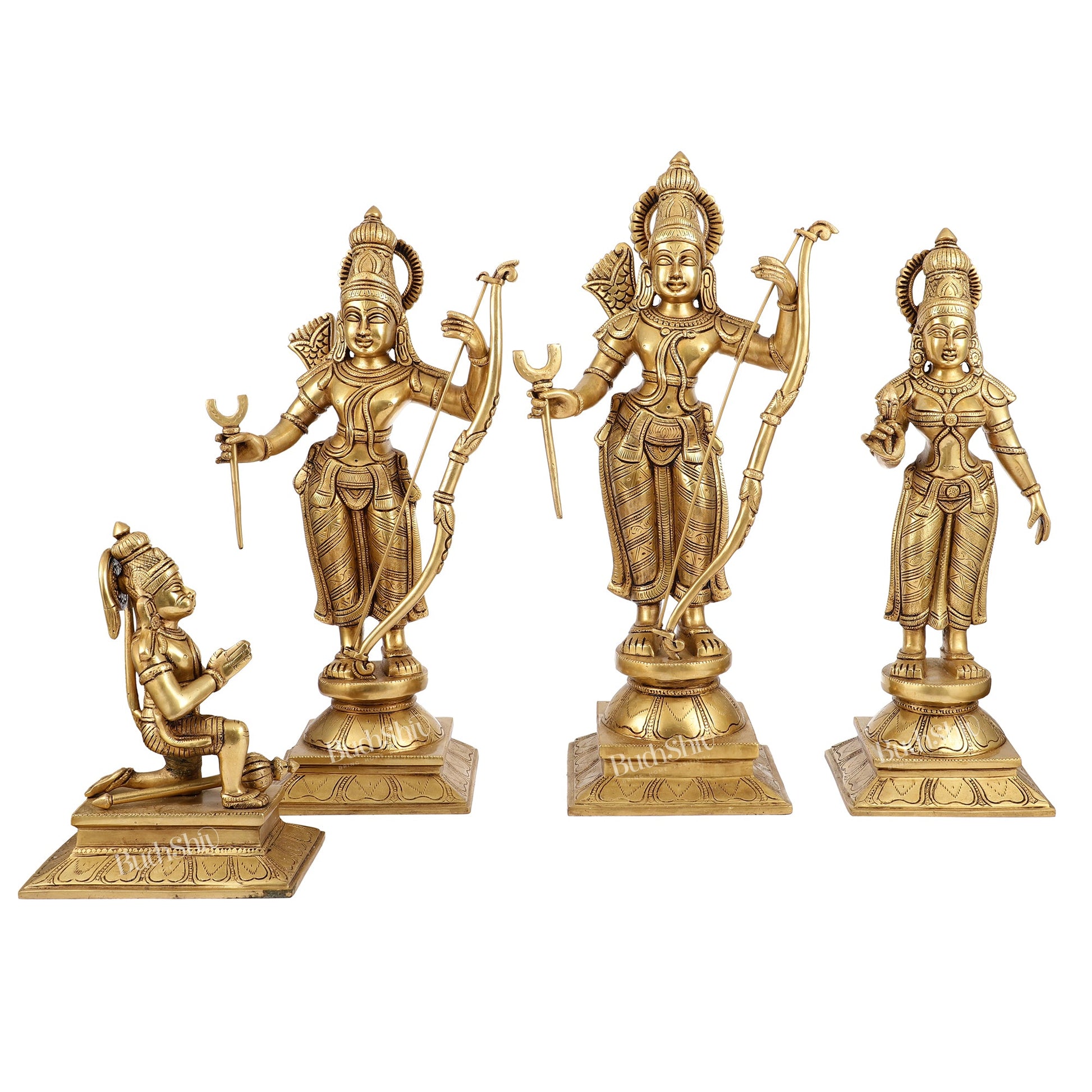 Handcrafted Superfine Brass Shri Ram Darbar - Divine Statues - Budhshiv.com