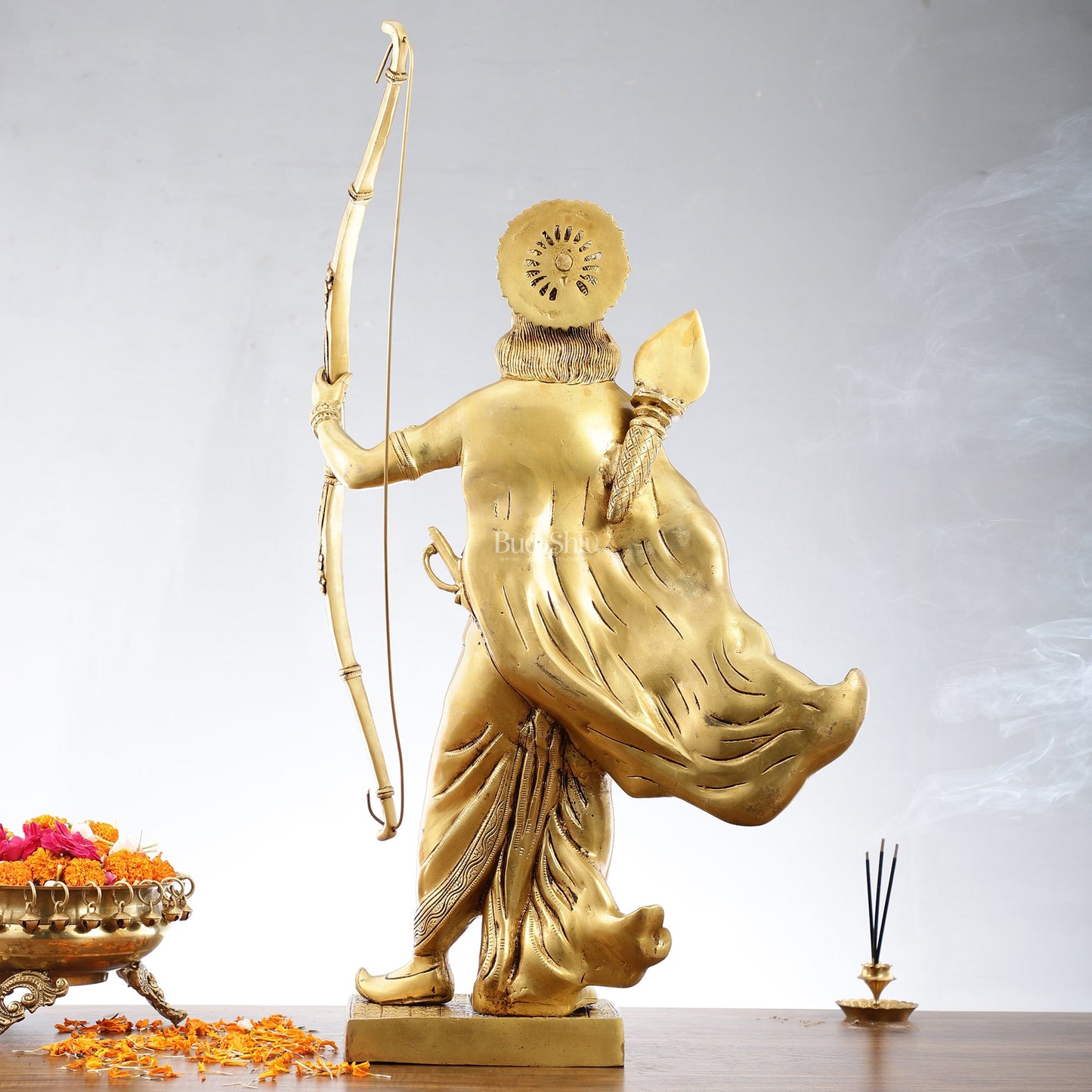 Handcrafted Superfine Brass Statue - Lord Shri Ram Chandra | 26 inch - Budhshiv.com