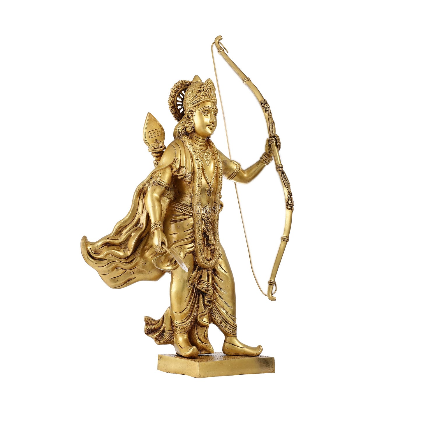 Handcrafted Superfine Brass Statue - Lord Shri Ram Chandra | 26 inch - Budhshiv.com